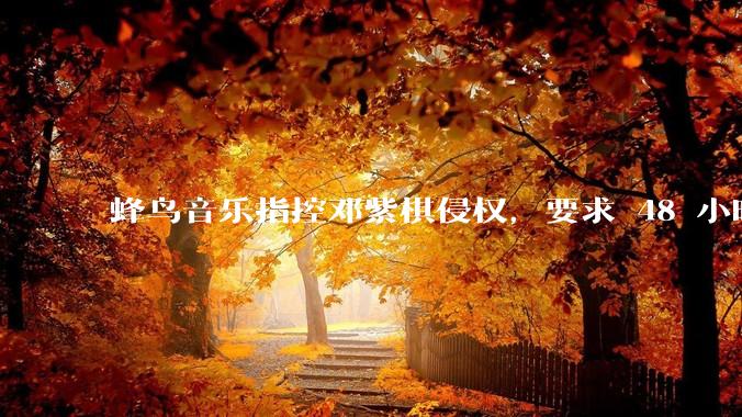 蜂鸟音乐指控邓紫棋侵权，要求 48 小时内下架重录歌曲，邓紫棋回应「不会下架」，这一指控合理吗？