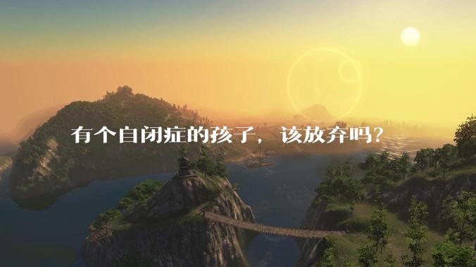 有个自闭症的孩子，该放弃吗？